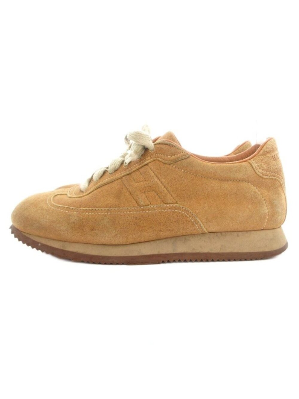 Hermes Quick Low Top Sneakers Suede Leather H Logo Brown